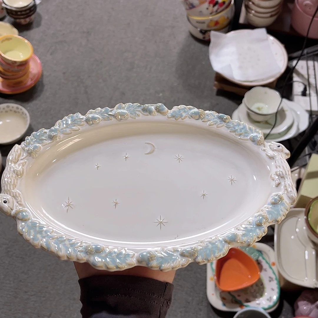 动物森林陶瓷餐具鱼盘
