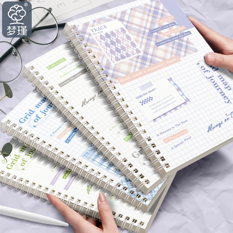 格子加厚线圈本b5卡通课堂笔记日记本记录a5记事本作业本大学生