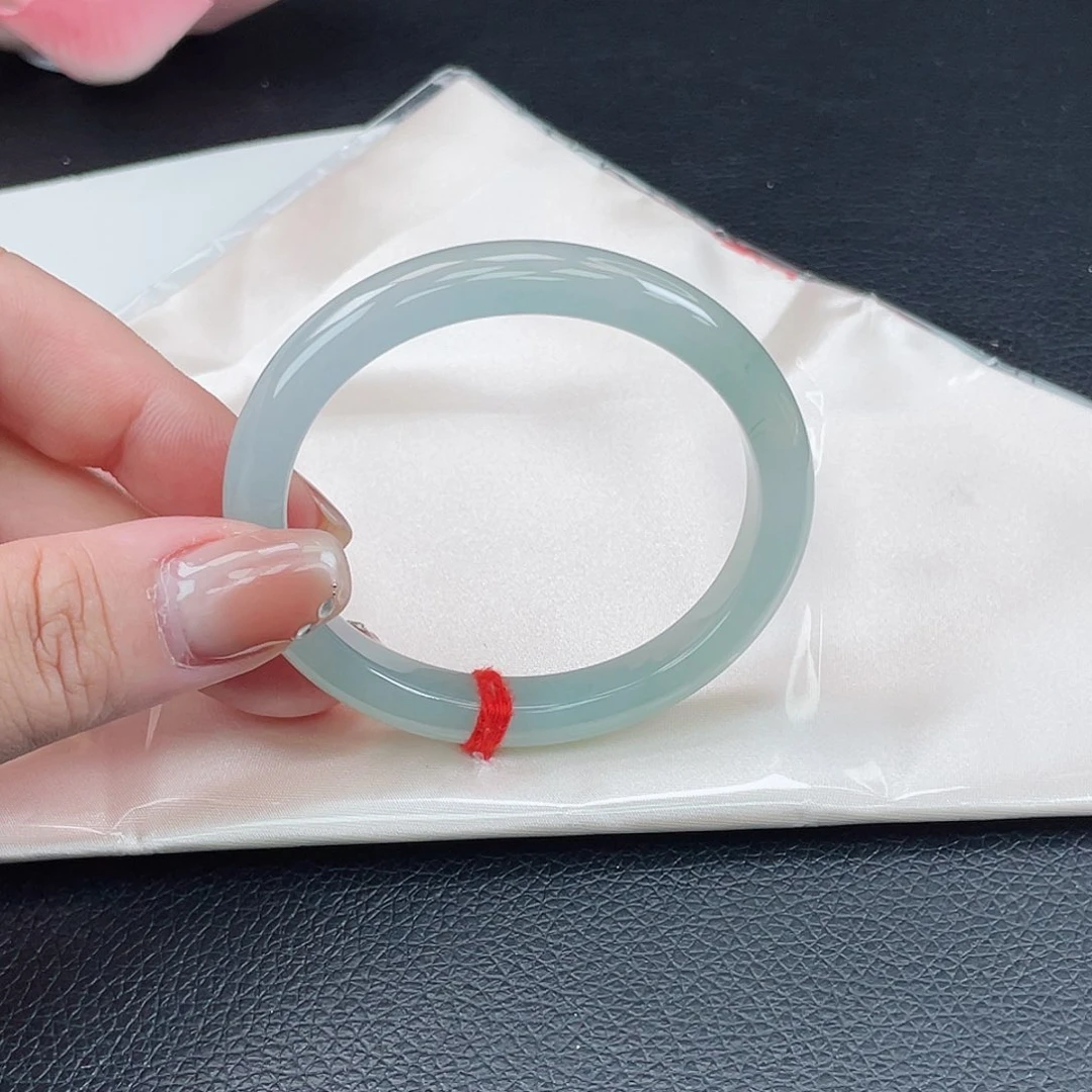 翡翠未镶嵌手镯54贵妃冰晴绿冰胶水润