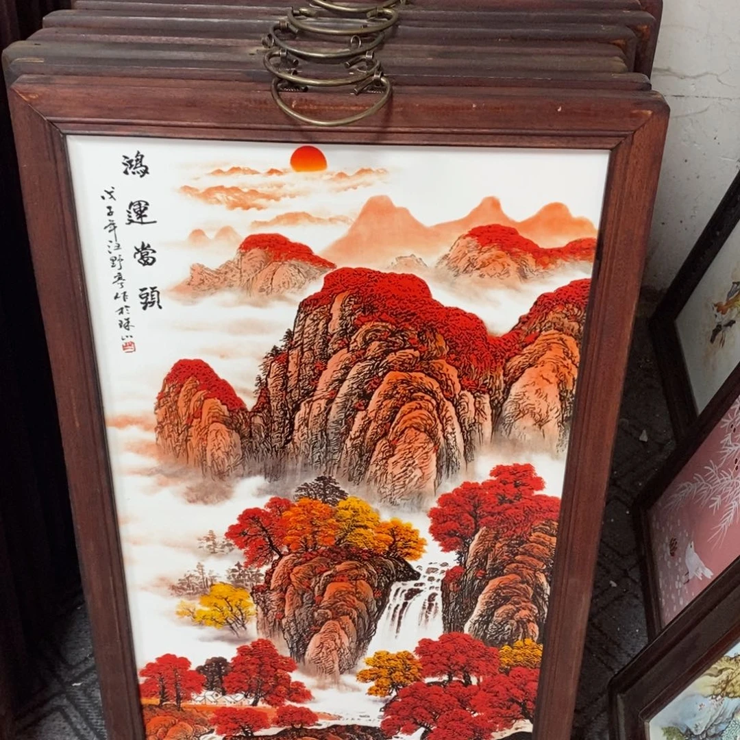 瓷片37*28厘米景德镇瓷板画柴窑烧制