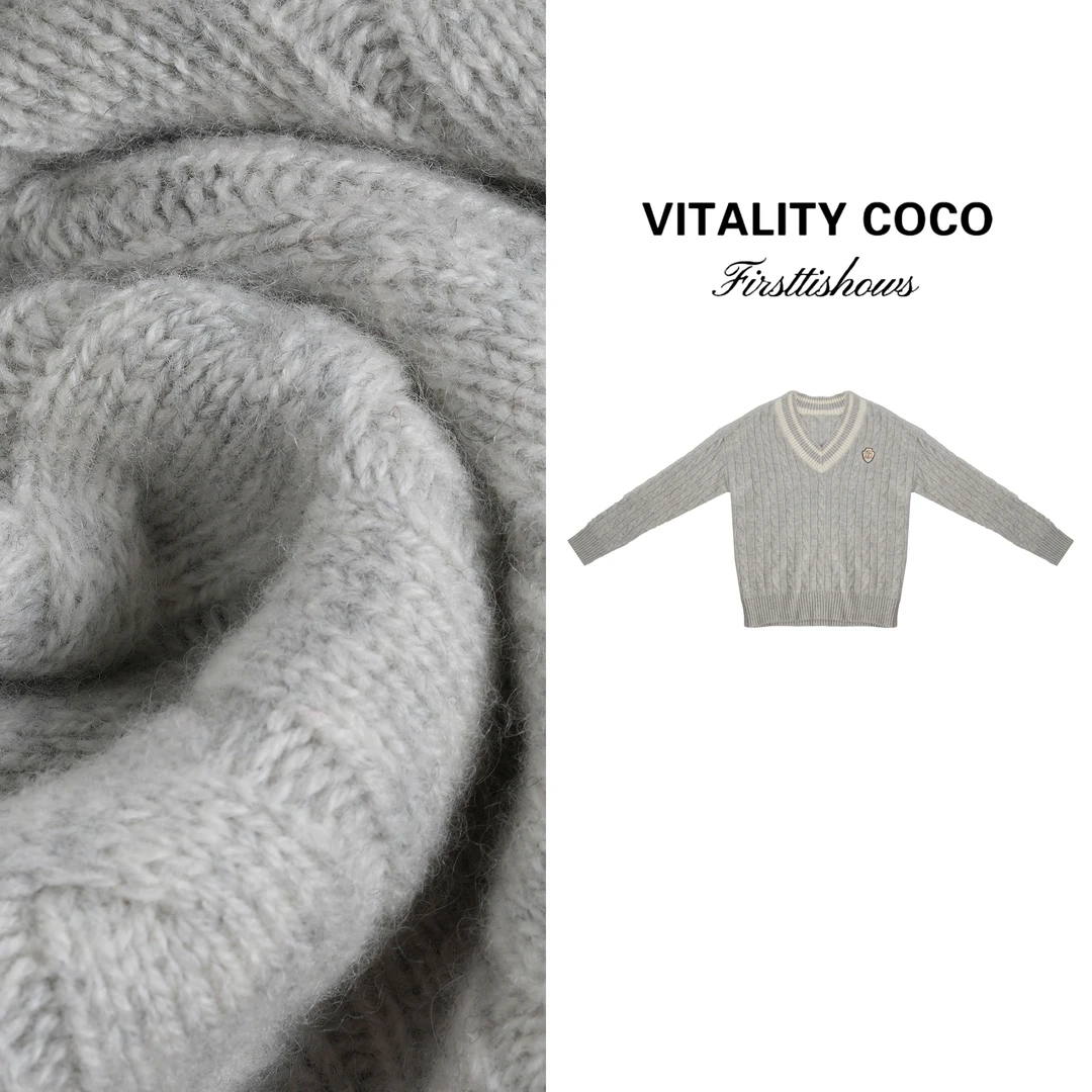 VITALITY COCO·BC系列新款 高定羊绒长袖针织刺绣毛衣-2470