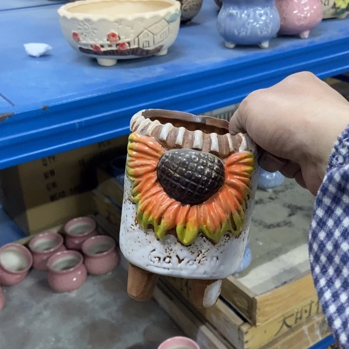 陶瓷花盆单场满9.9发9*13白