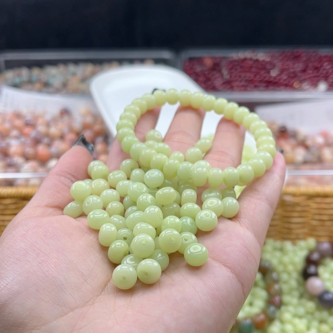 白玉菩提吊坠a8x6mm150颗  阳光玫瑰