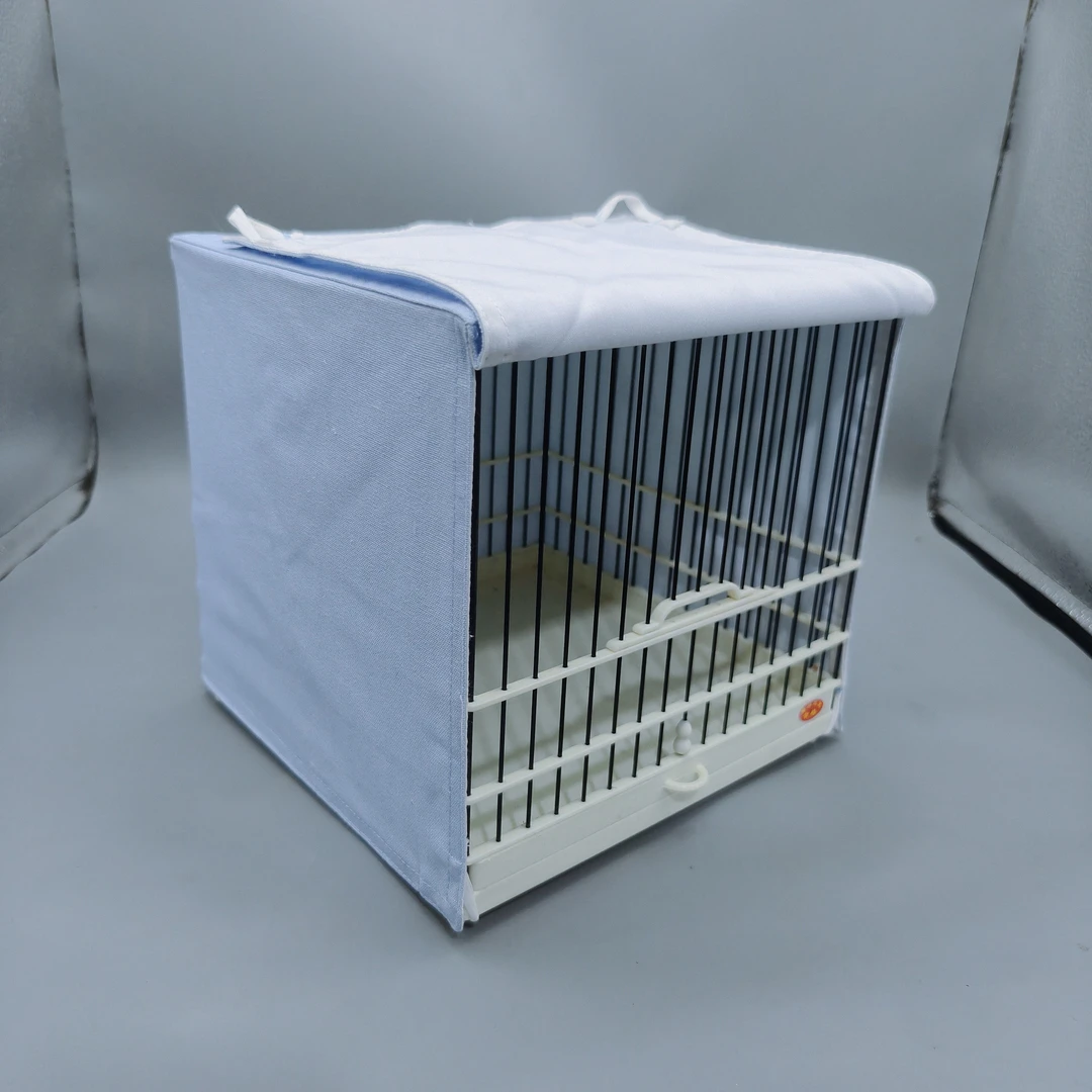 聚兴塑钢笼衣 双层四面封闭笼衣 亚麻绣眼笼衣 绣眼鸟笼罩子