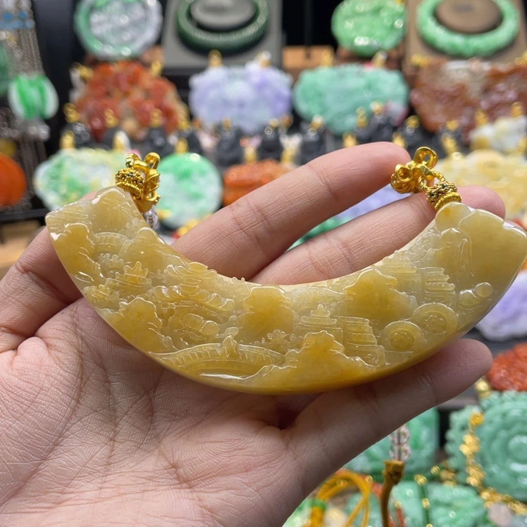 翡翠未镶嵌颈饰代编织