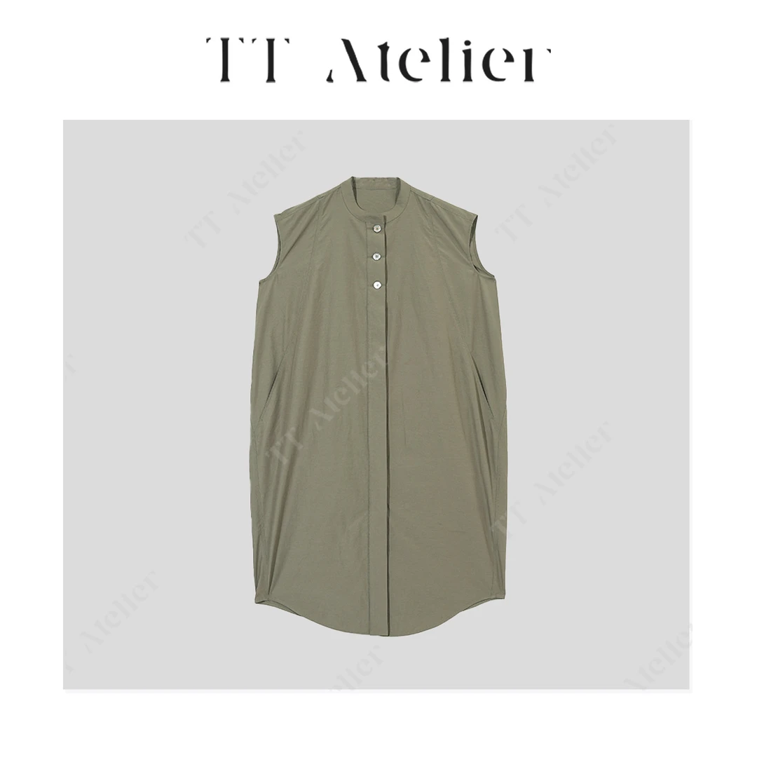 TT设计师【橄榄枝】复古风休闲小众设计感无袖连衣裙TT190010