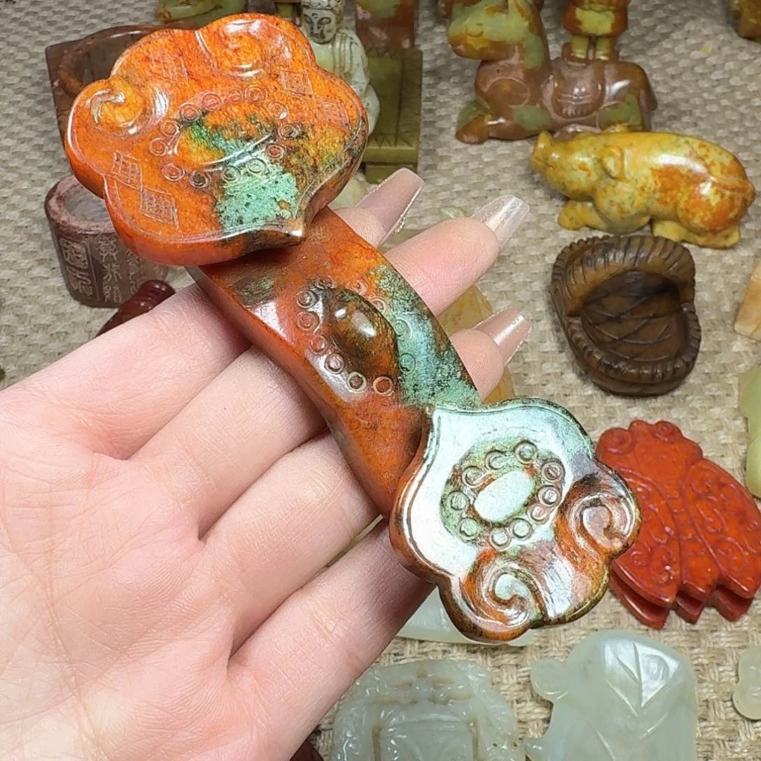 白玉菩提吊坠小*草挂件