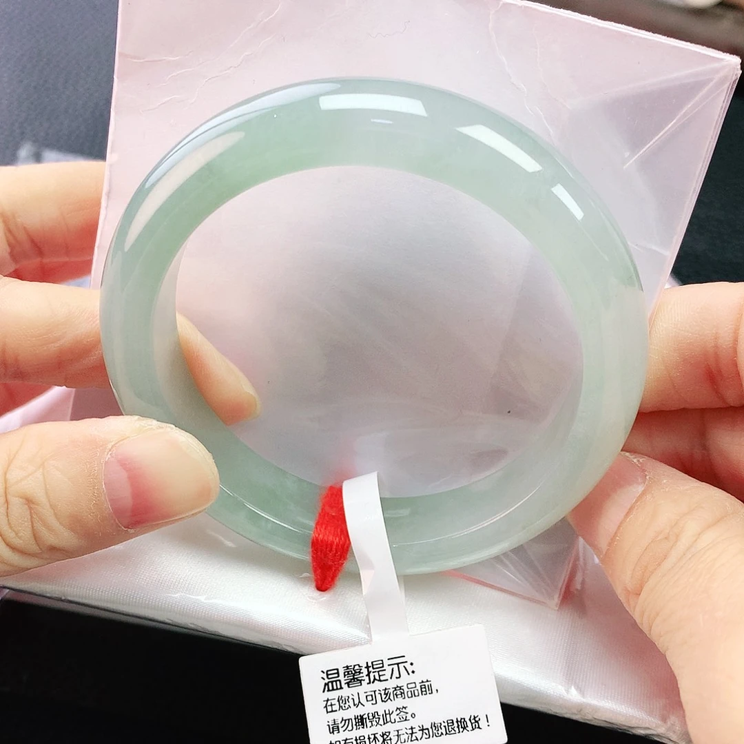 未镶嵌手镯翡翠54冰晴绿