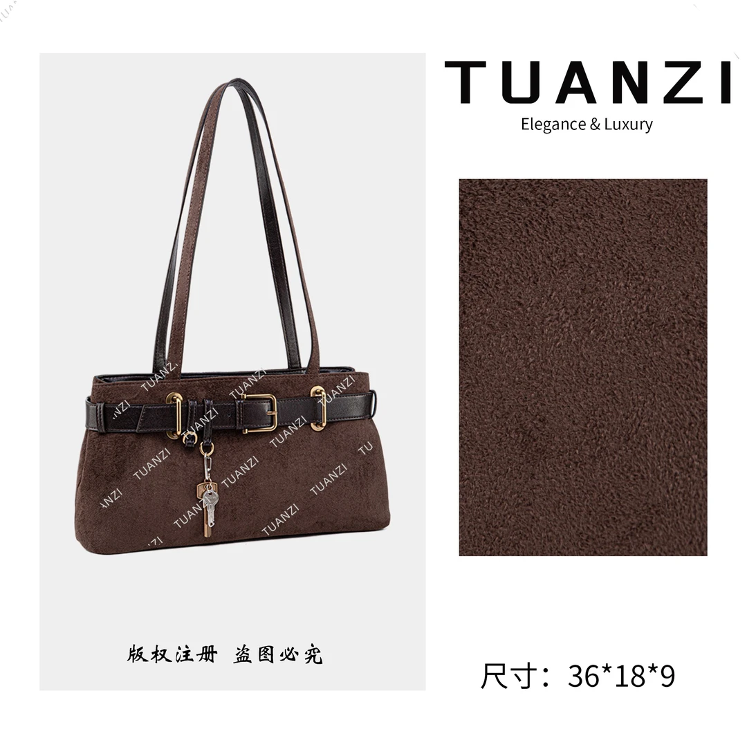 TAUNZI『高端玩家』秋冬新款36cm腋下包 QYX-81678-1-巧克力