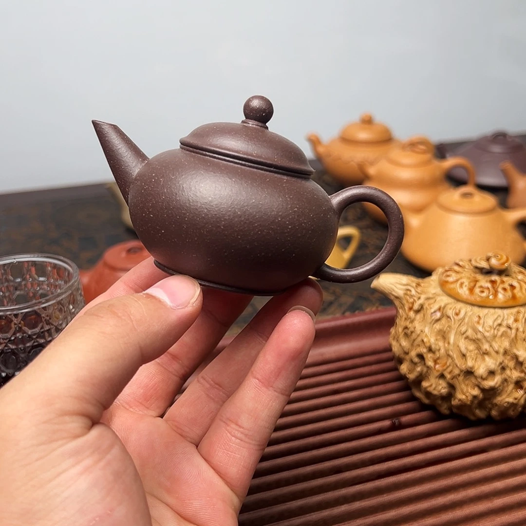 茶壶紫砂新人福利90cc小水平 天青紫泥