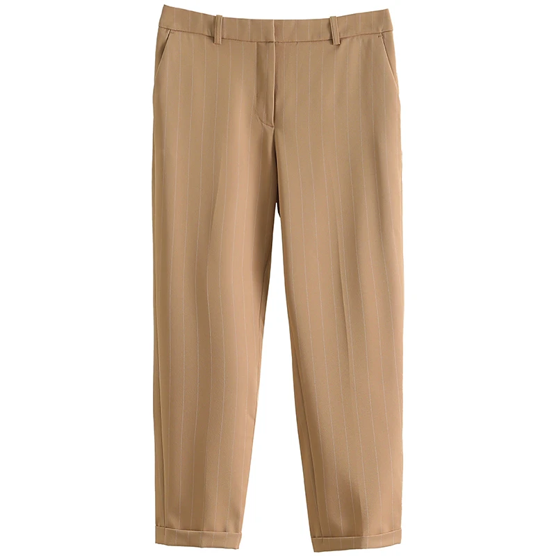 【开播福利】商务风条纹西装裤小脚休闲裤#RBD48K023