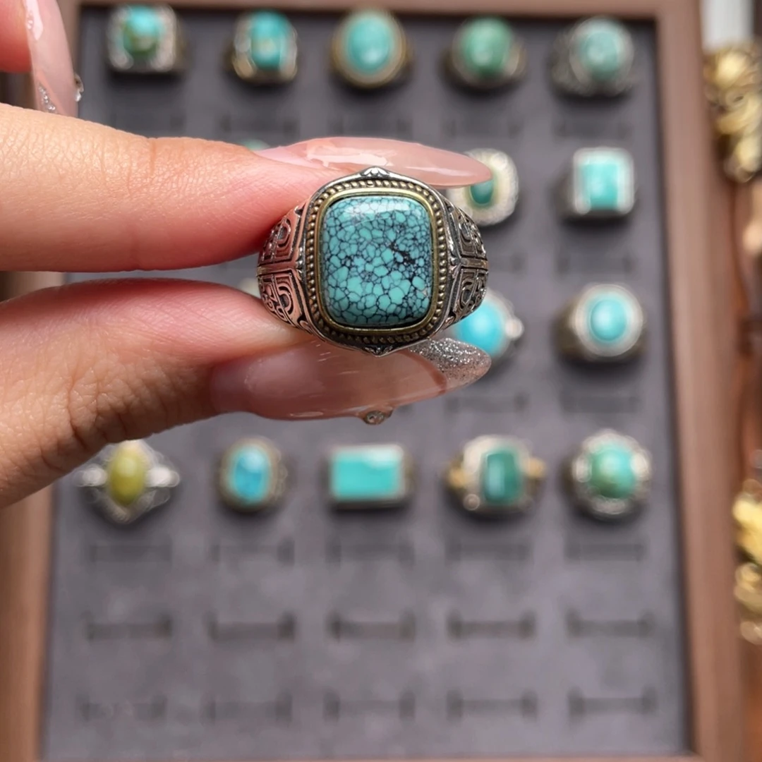 G***ㅤ绿松石银S925镶嵌戒指