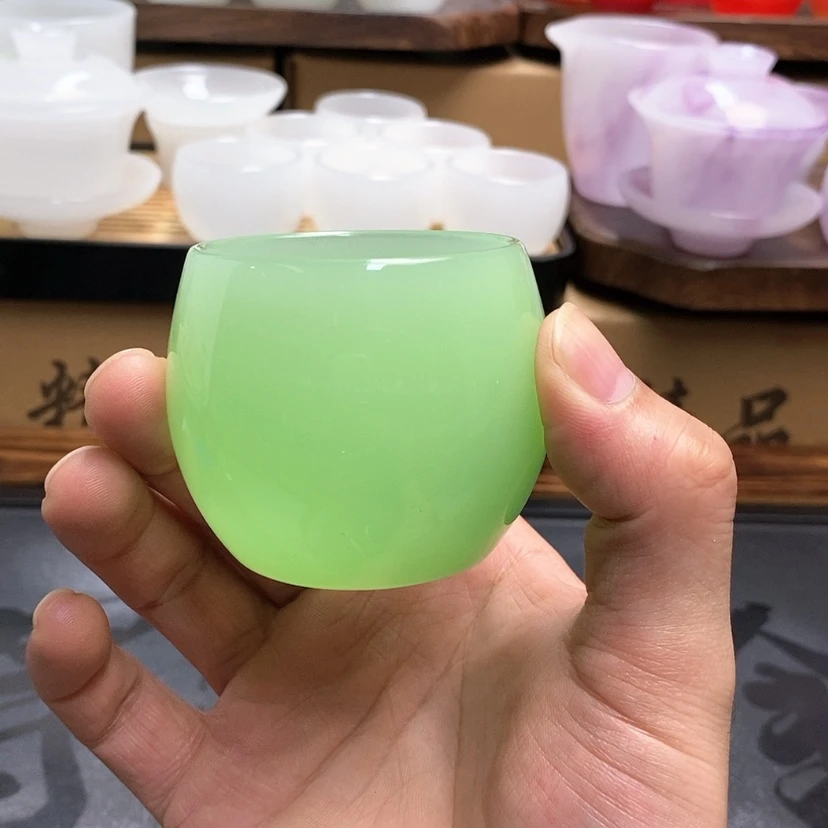 【闪购商品】手工艺品琉璃青玉琉璃主人杯 高端