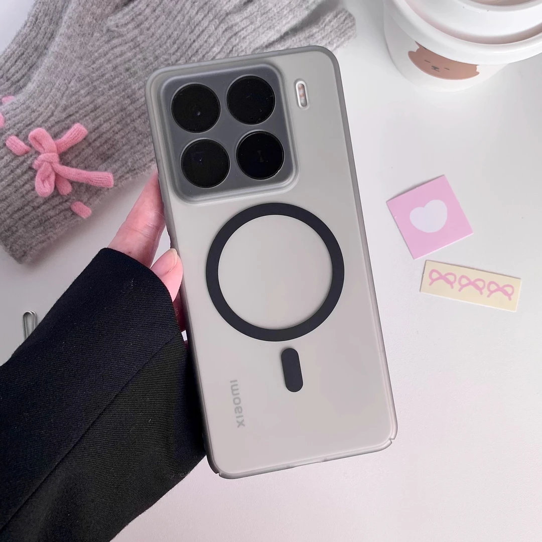 适用小米15手机壳新款磁吸简约15pro/14超薄磨砂透明防摔全包硬壳