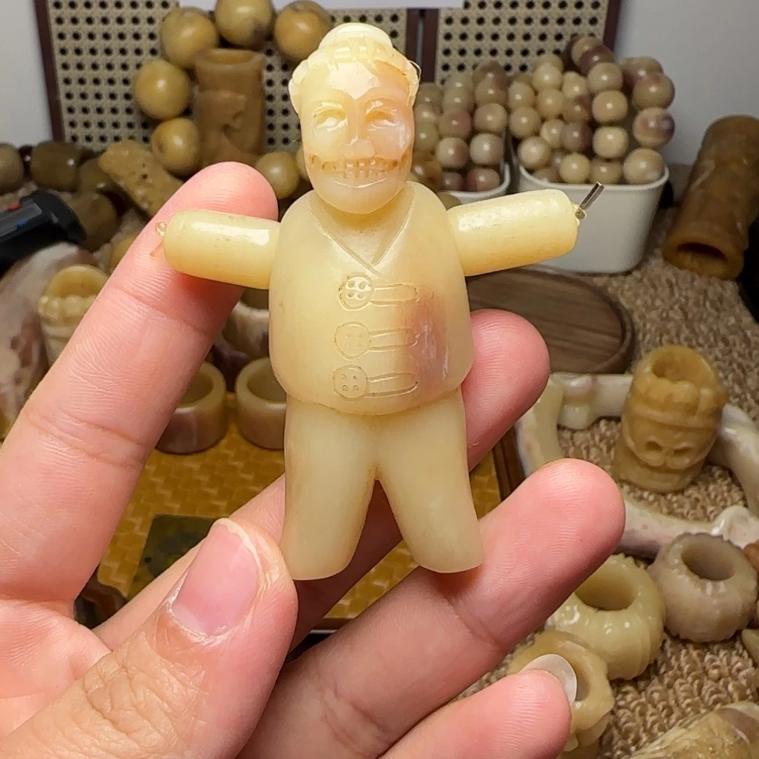 驼骨手串/手链雕刻稻草人挂件