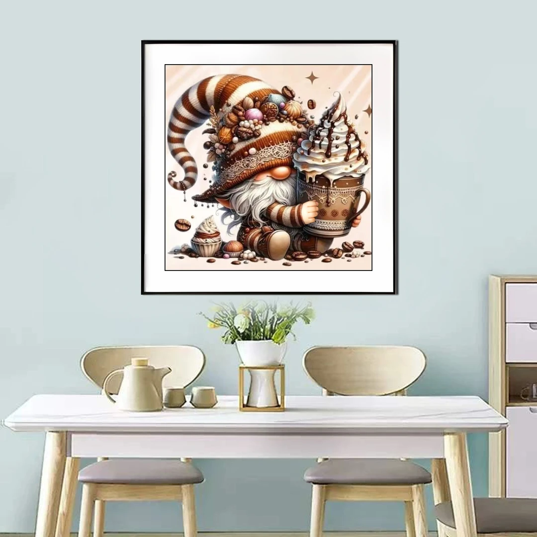 【新疆长绒棉绣布】6969冰激凌小矮人十字绣小格38x38厘米满绣