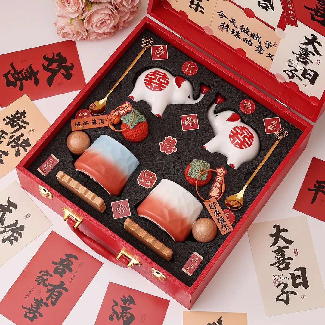 订婚礼物送闺蜜结婚礼品送新娘新人实用喜杯子摆件创意