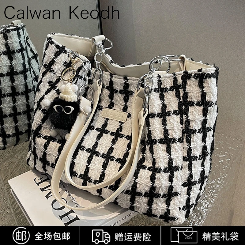 Calwan Keodh包包女包时尚帆布包单肩托特包生日元旦礼物送女生