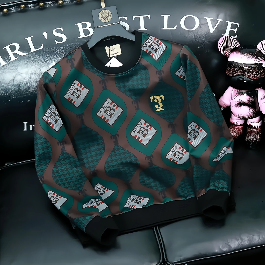 希敦纽勒欧货男士卫衣春秋款加厚潮流时尚帅气百搭圆领长袖打底衫