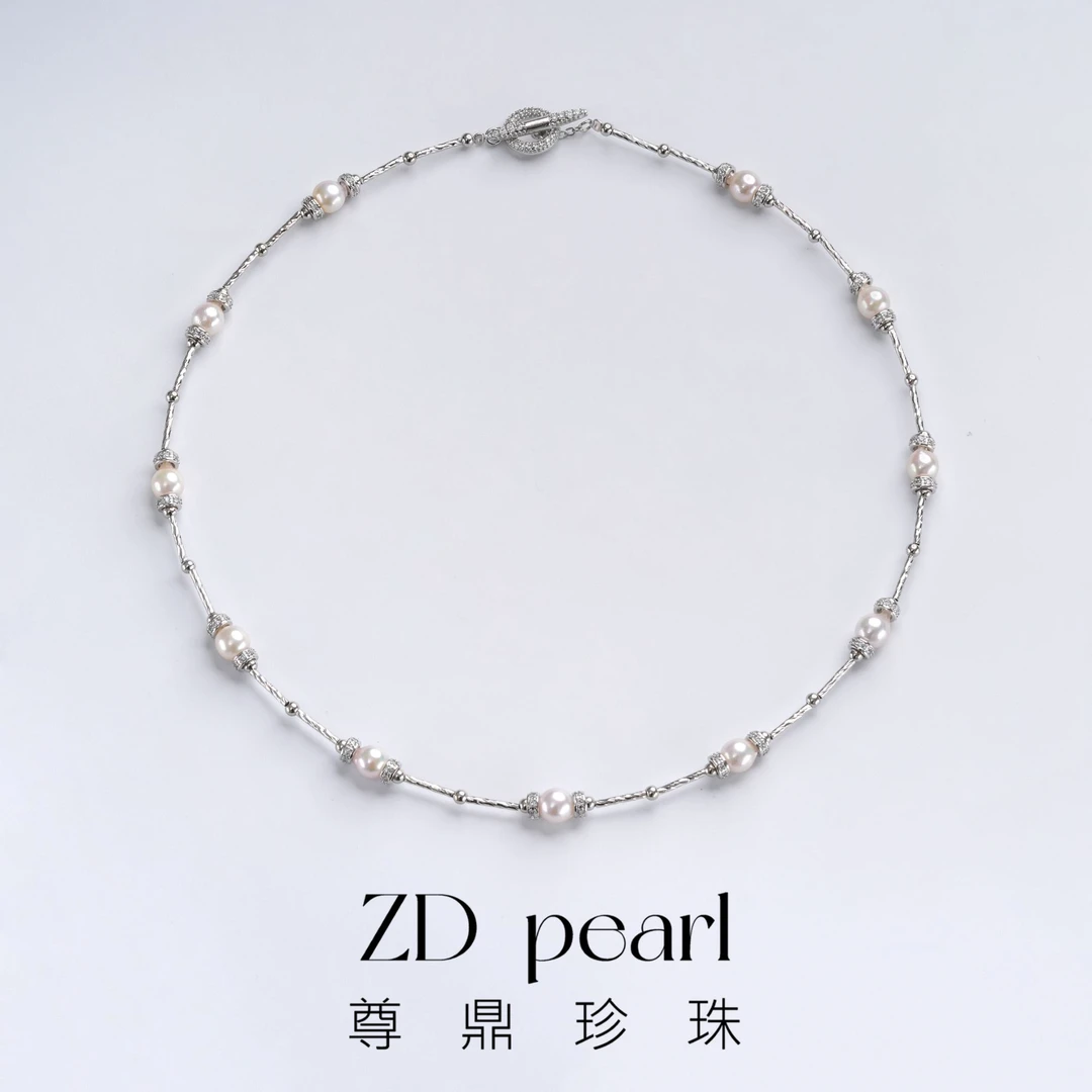 【鸭鸭】尊鼎珍珠-合金海水珍珠中国南珠白珠项链6-7mm