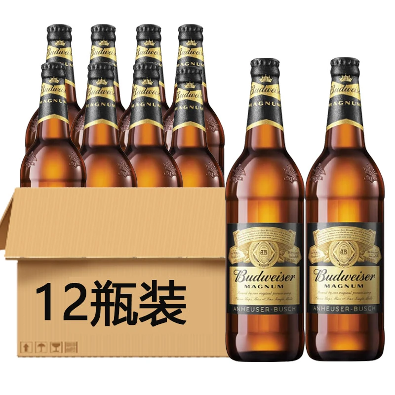 【整件整箱】百威黑金13°P啤酒600ml*12瓶装
