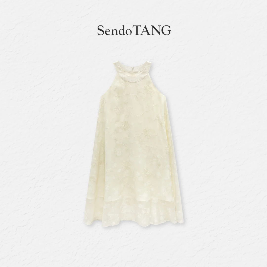 现货气质小众【白月美人】胖多女装夏季新款休闲时尚无袖连衣裙