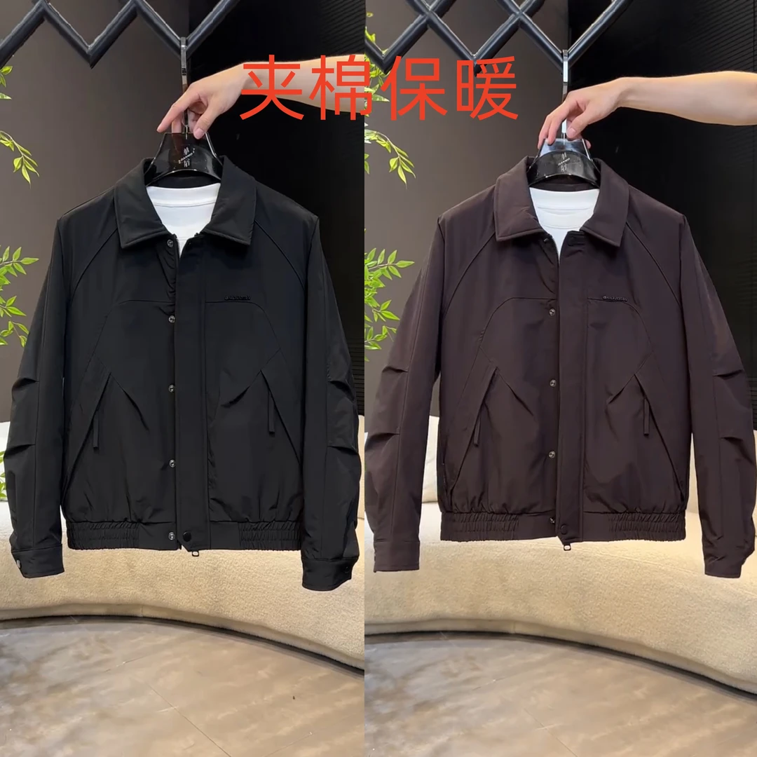 冬季潮牌工装翻领夹克棉服男士高档简约宽松百搭户外休闲棉衣外套