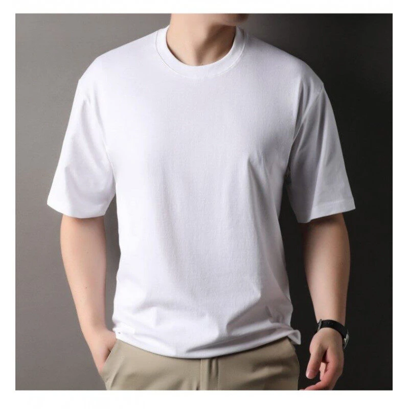 短袖休闲纯色圆领夏季T恤上衣百搭男装透气潮流男士无缝运动半袖