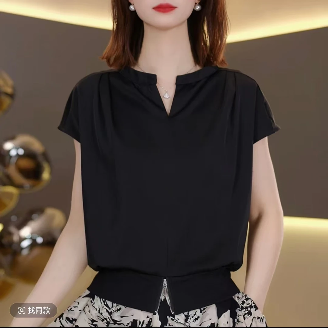 2025春夏新款轻奢高级感短袖T恤女小衫