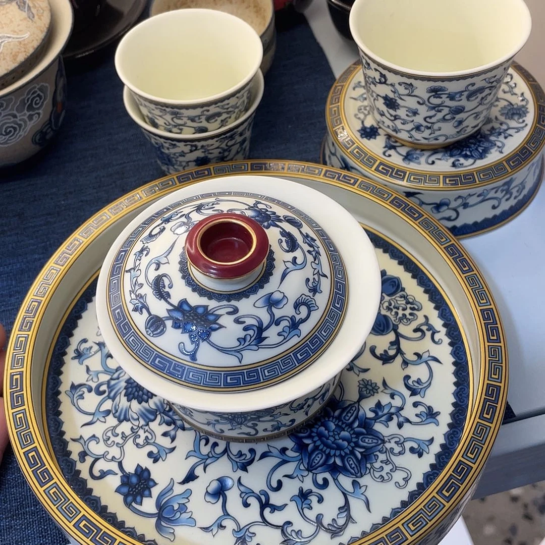 陶景德陶瓷盖碗茶具