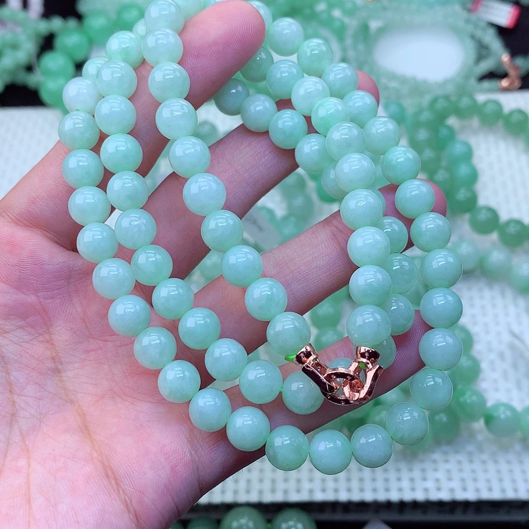 翡翠未镶嵌毛衣链卡8.4