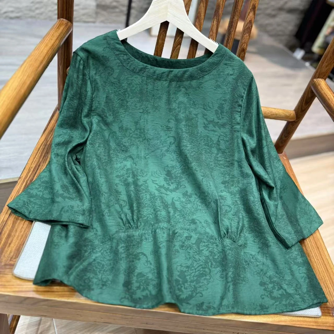 8815新款夏季优雅减龄宽松显瘦遮肉T恤QZ