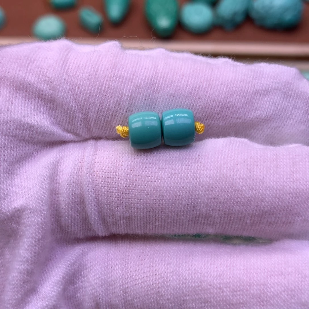 原生态散珠配珠直切一对卡7