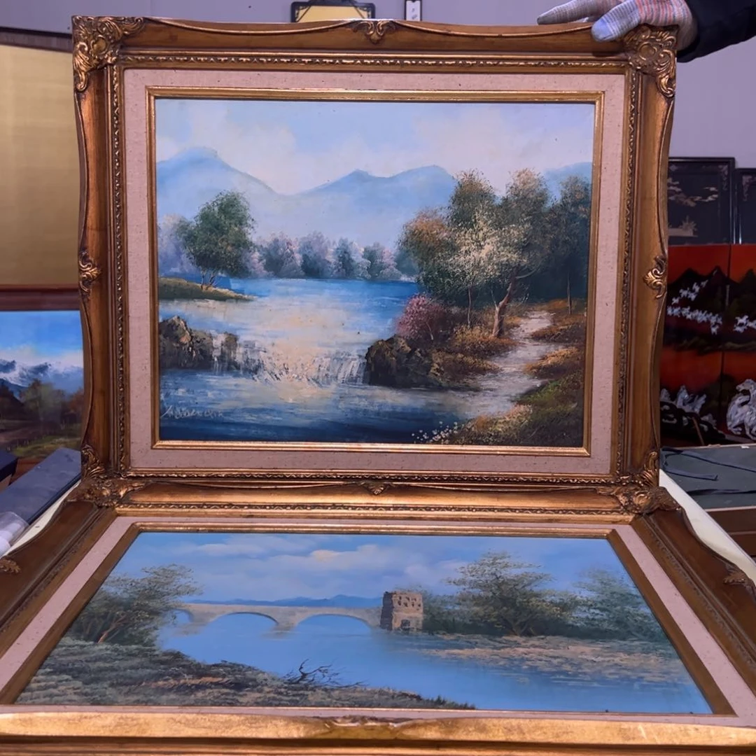 绘画a*a屏风框画茶空间设计