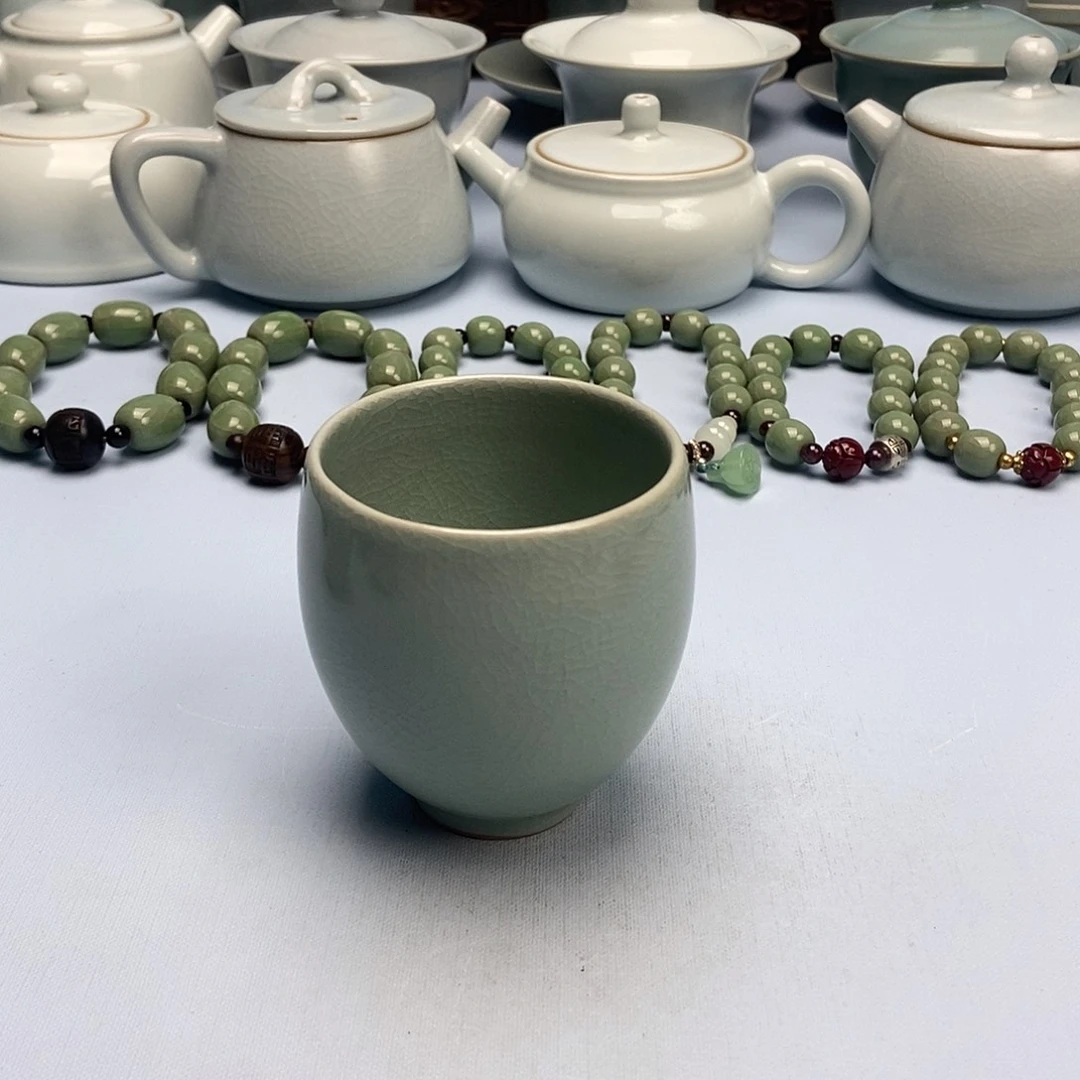 杯孤品青绿釉鸡心杯原矿原釉原产地