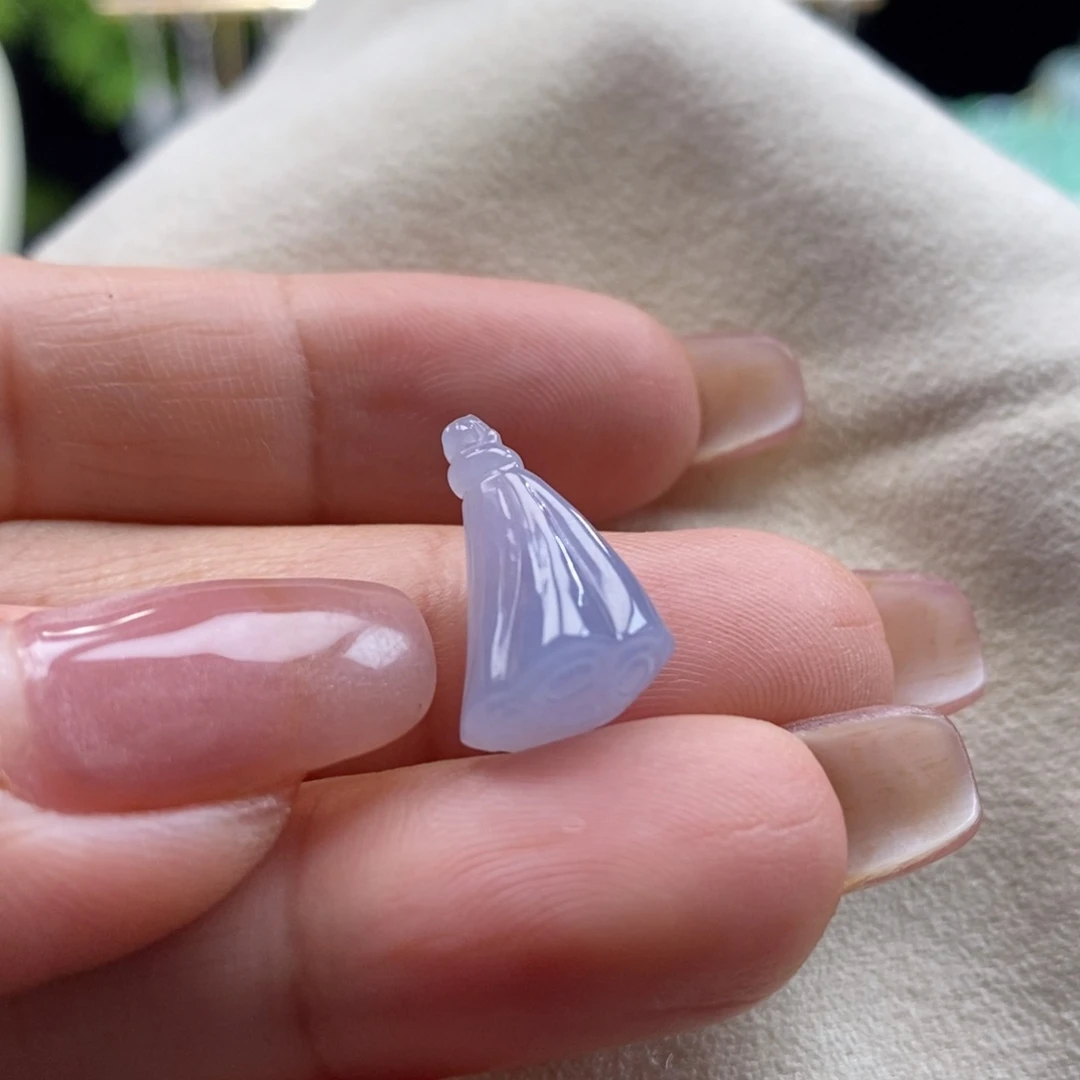 翡翠吊坠(不含链)未镶嵌翡翠冰紫莲蓬