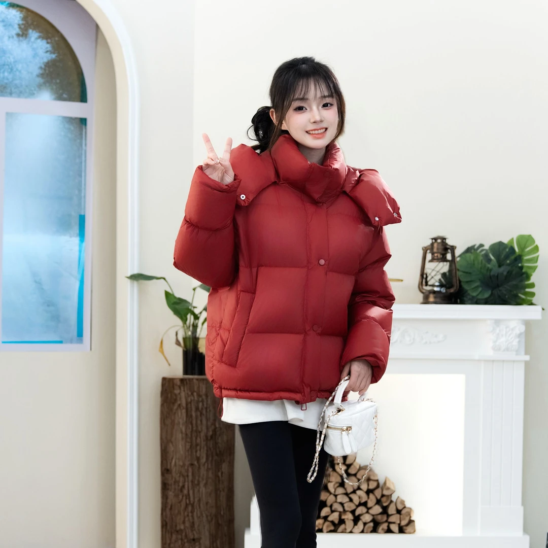 【曦曦专属】新国标白鸭绒羽绒服高充绒云朵泡芙冬季短款时尚连帽