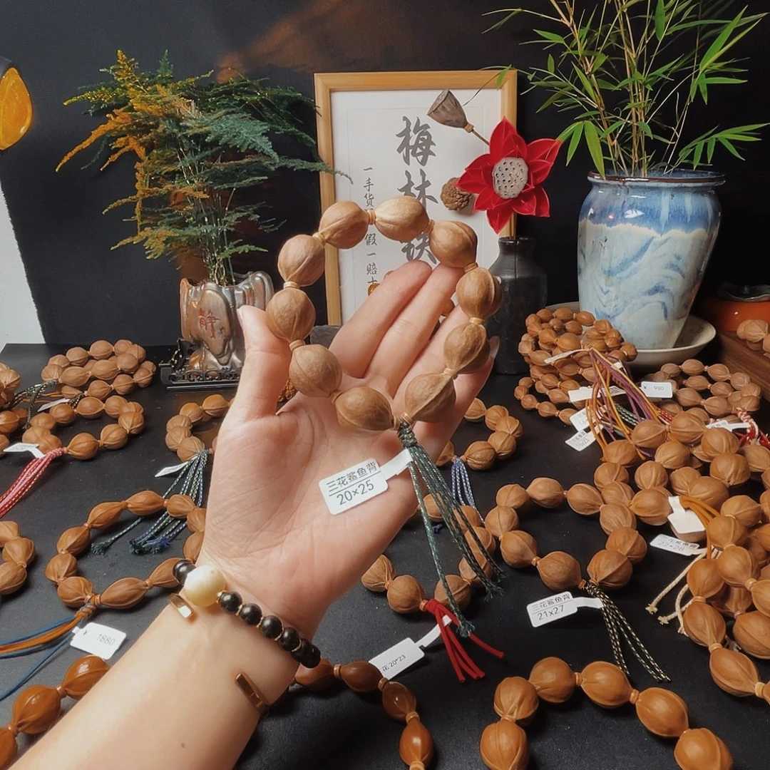 奔***s橄榄核手串/手链2025三花鲨鱼背