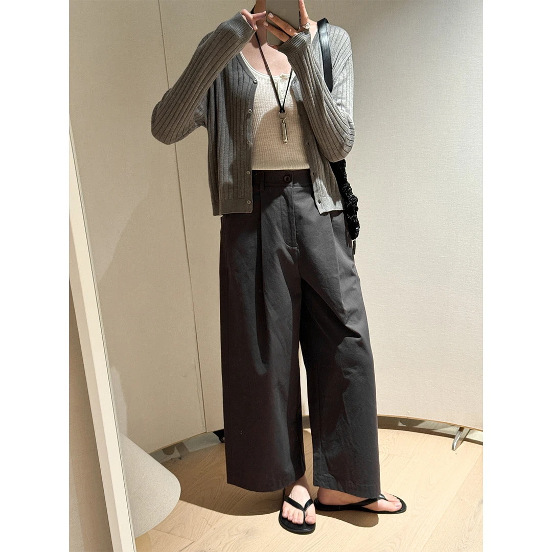 A抗菌 性价比舒适款 镂空V领针织早秋针织衫薄款春秋显瘦高腰时尚