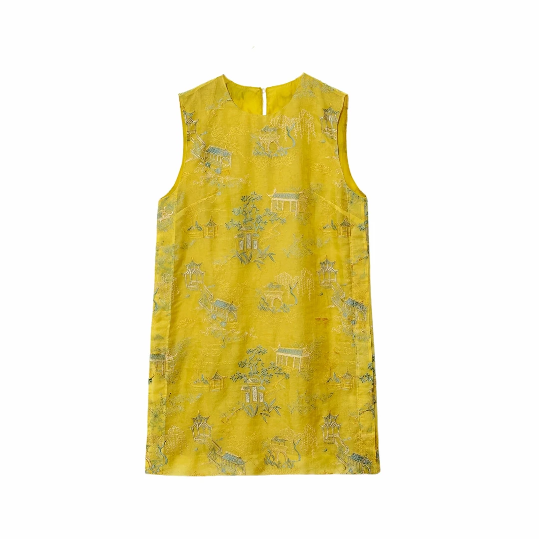 【Alen女装店】新中式国风女装夏季优雅重工刺绣连衣裙ZM8726.