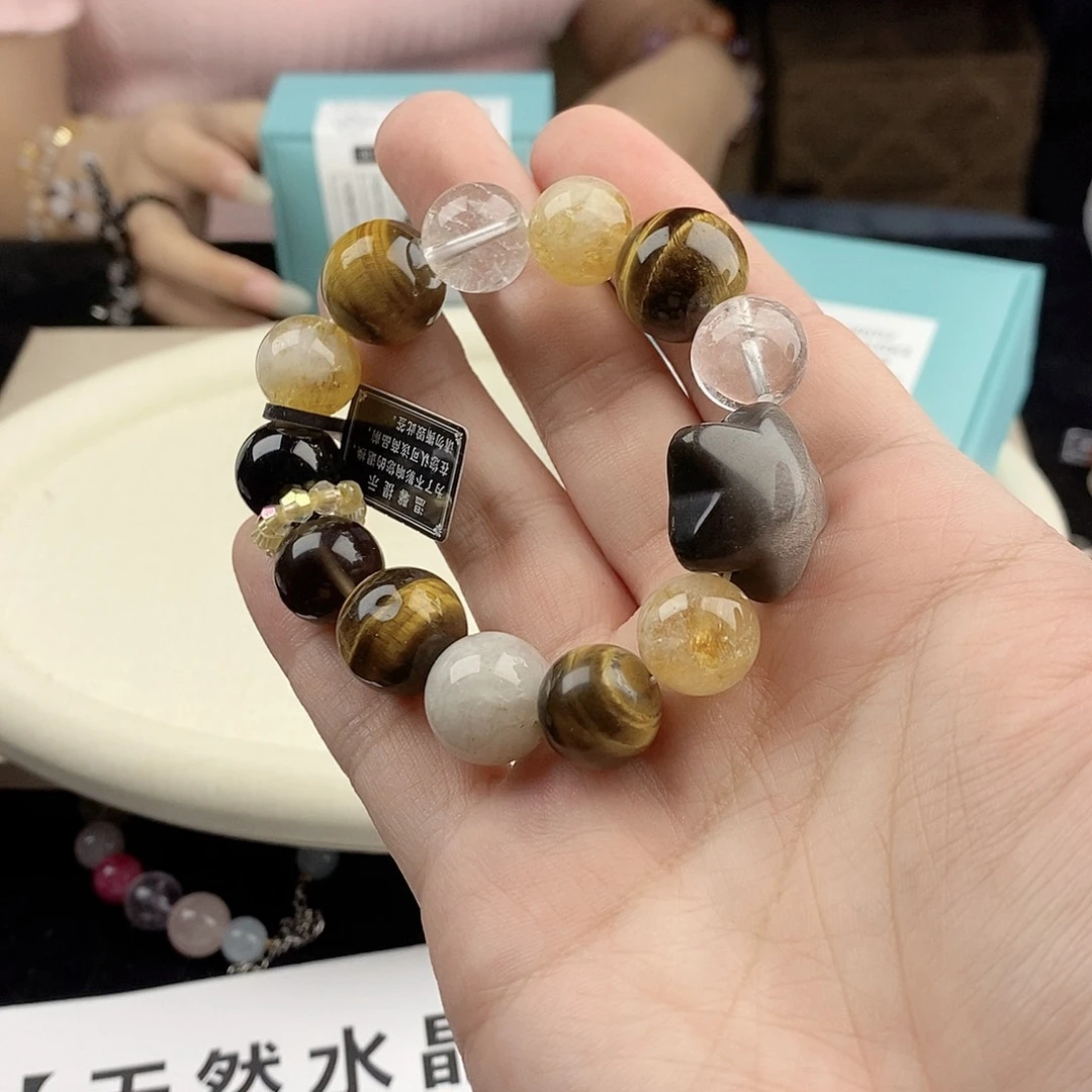 银S925镀金镶嵌手链水晶