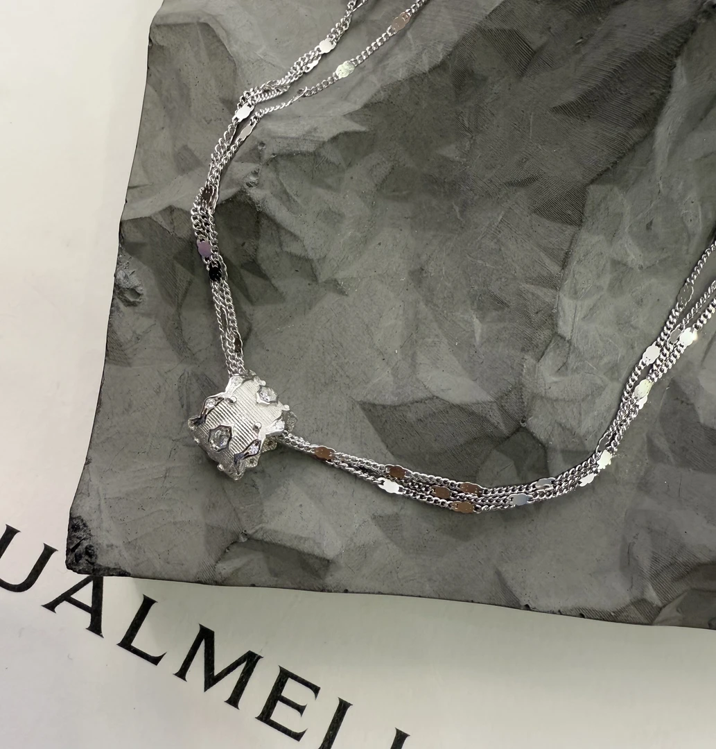 坠链均925银 【漫天飞雪】小蛮腰路路通三层雪花项链40+5cm