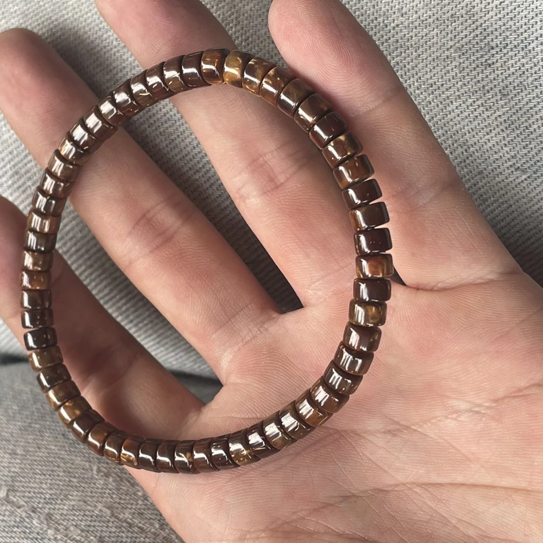 【佳哥严选】J78010-紫金鼠火焰鼠尖直切手串-尺寸6*3mm左右