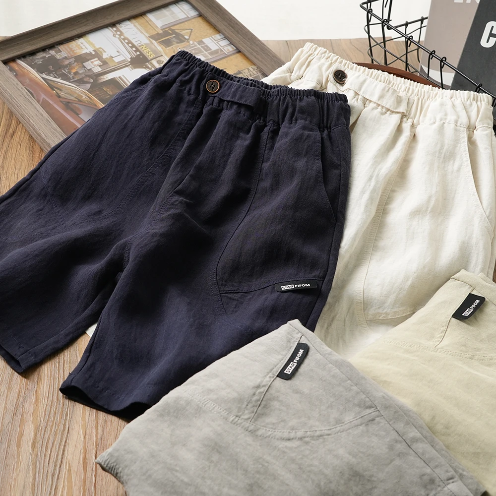 儿童夏季轻薄拼接休闲短裤男童百搭中大童五分裤透气25276