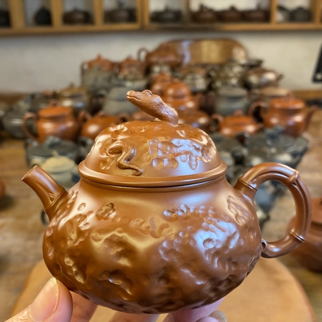 竹韵青蛇200cc坭兴陶茶壶