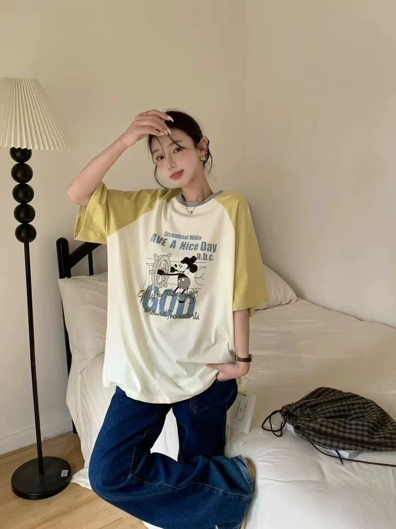 24107拼接米奇女士夏季新款短袖