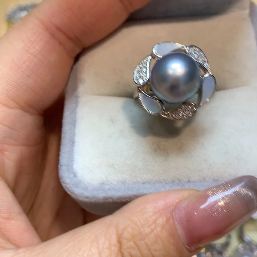 海水珍珠戒指银S925镶嵌