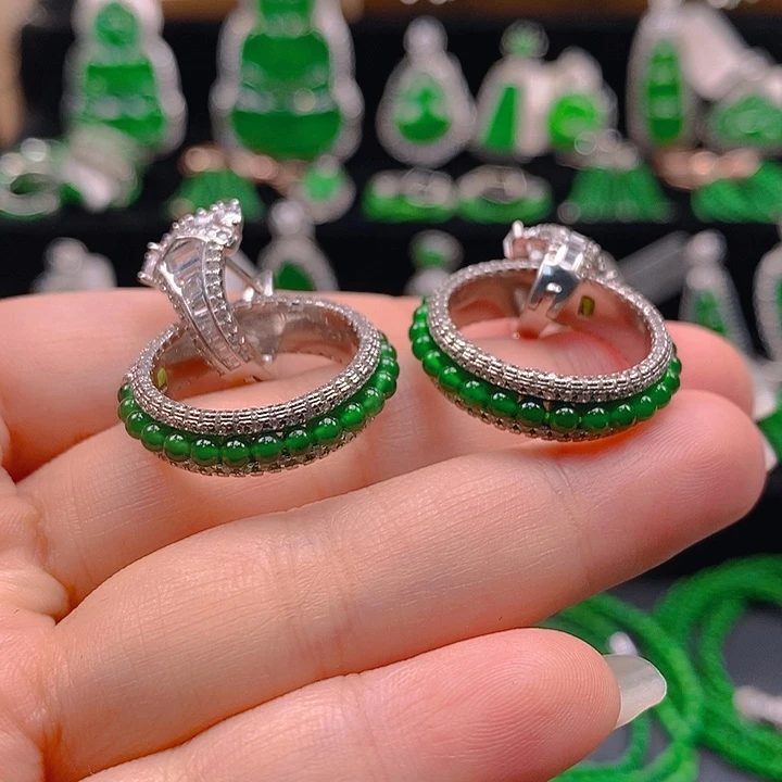 翡翠未镶嵌耳饰1445666