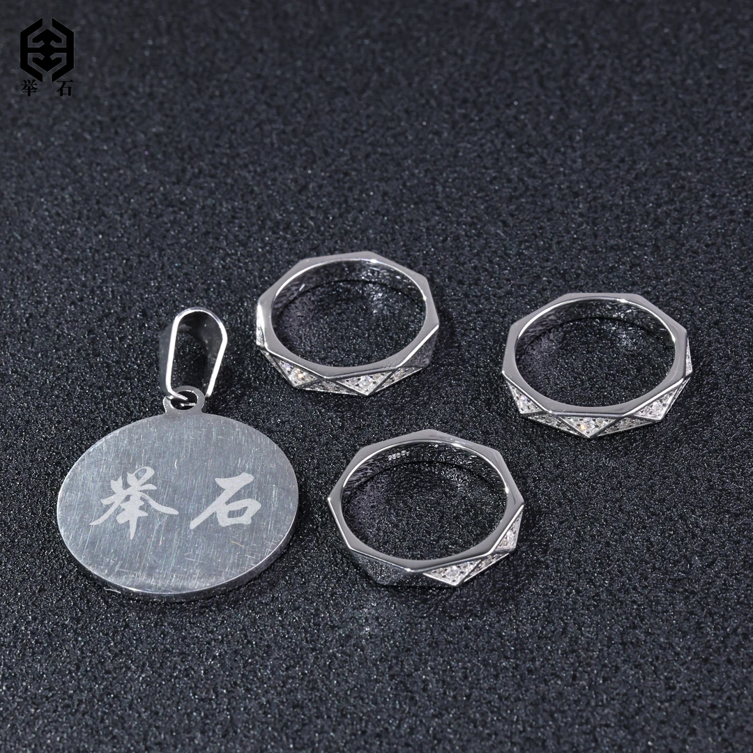 925银莫桑石银制品 X07-9819-176莫桑钻戒指（一件多样性/自选圈）v