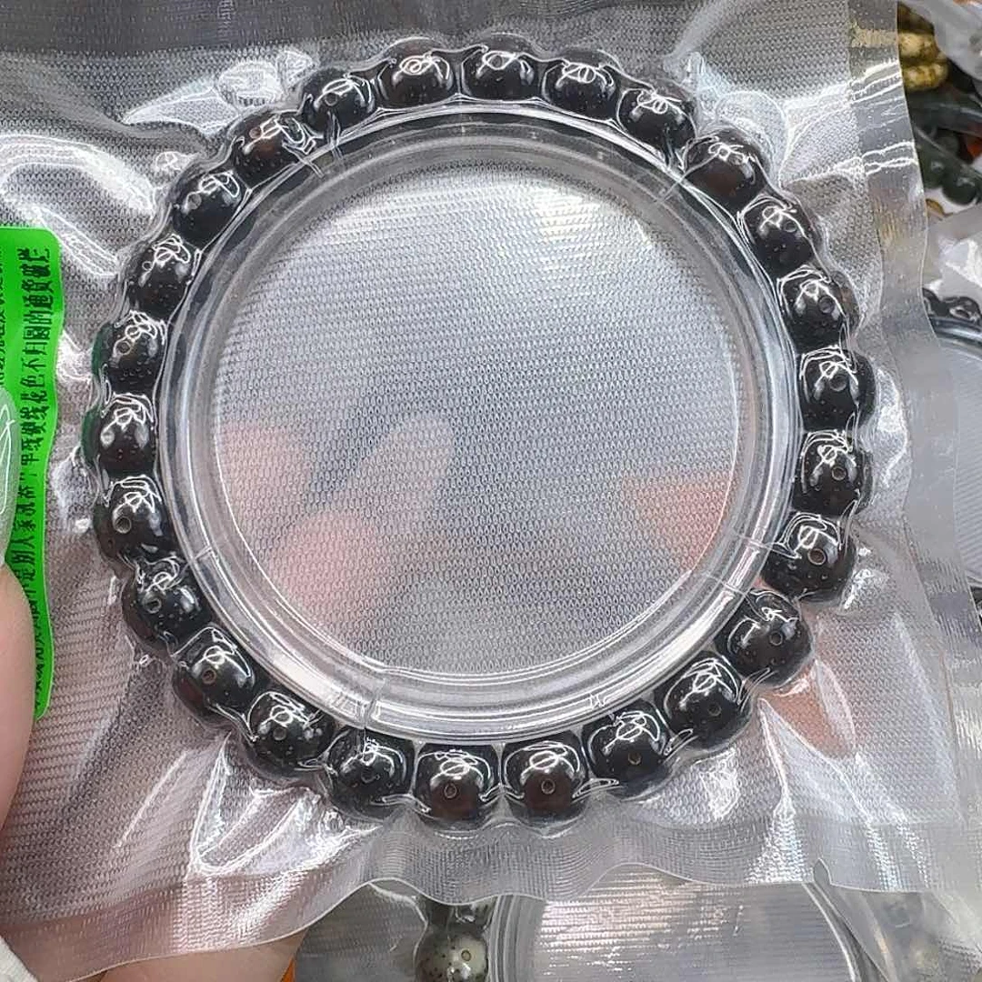 星月菩提手串103傲世糯冰黑金玉化98